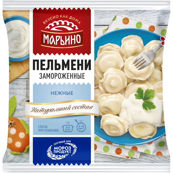«МАРЬИНО» нежные свинина и говядина пельмени